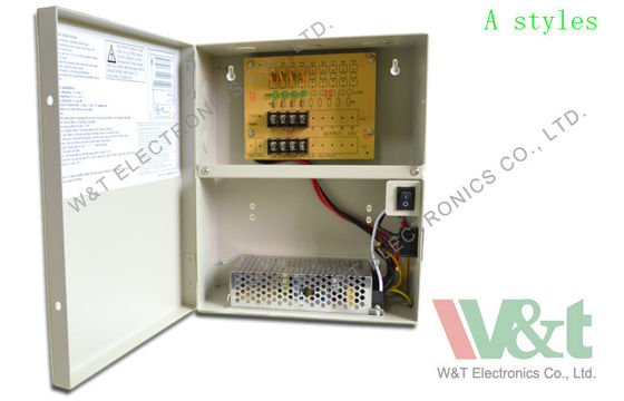 8 قنوات 24V 3.5A 12V العاصمة امدادات الطاقة للكاميرا التلفزيون المركزى الصينى، CE / FCC الموافقة