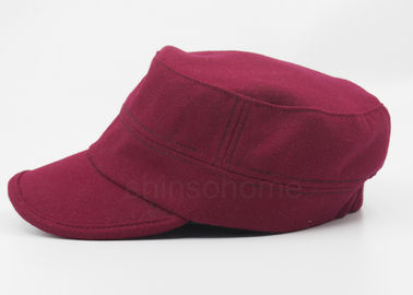 Flex Fit Red Cotton Military Cap 100% Cotton For Adults , Elastic Back