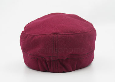 Flex Fit Red Cotton Military Cap 100% Cotton For Adults , Elastic Back