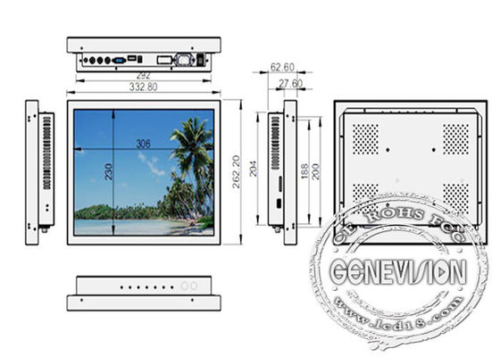Tft Usb الدوائر التلفزيونية المغلقة وشاشات الكريستال السائل ، سطح المكتب / جدار جبل شاشة عرض زاوية مشاهدة واسعة